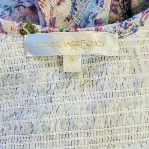 Loveshackfancy Saba Cropped Shirred Floral-Print Voile Top and Camilla Skirt M/L - Picture 9 of 13